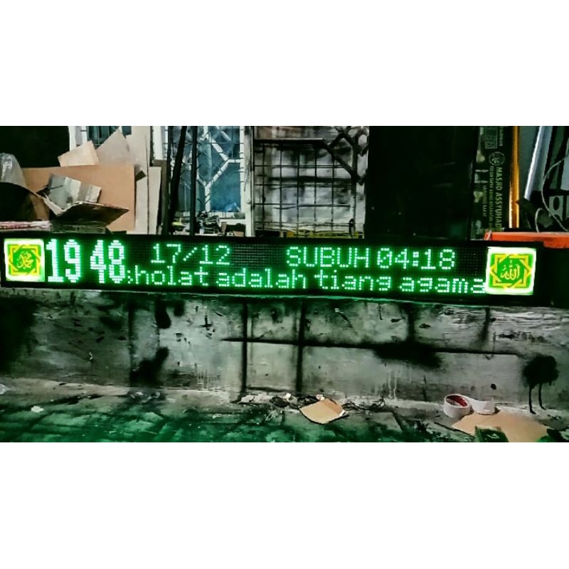 JAM DIGITAL SHOLAT MASJID 200 CM X 20CM