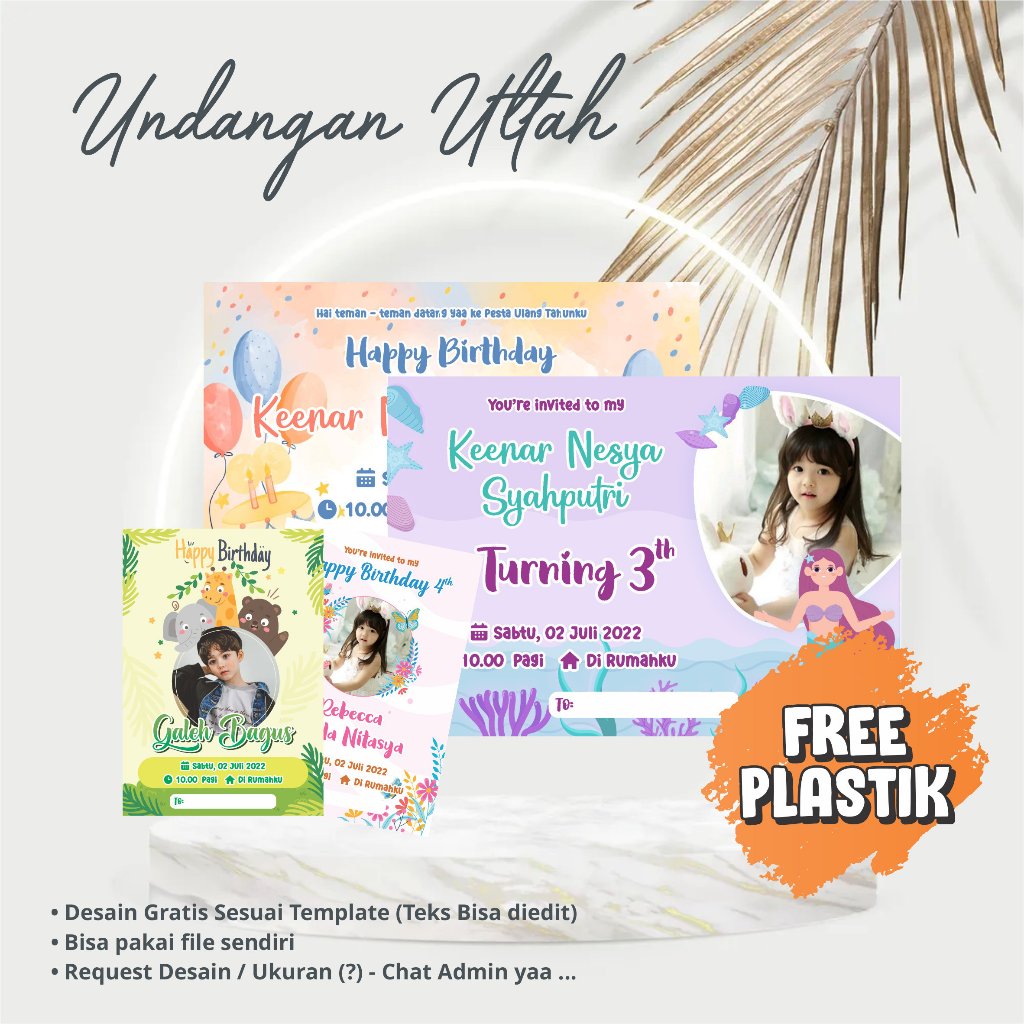 

UNDANGAN ULTAH ANAK / BIRTHDAY CARD / BIRTHDAY INVITATION / KARTU CUSTOM / UNDANGAN CUSTOM / BIRTHDAY CARD