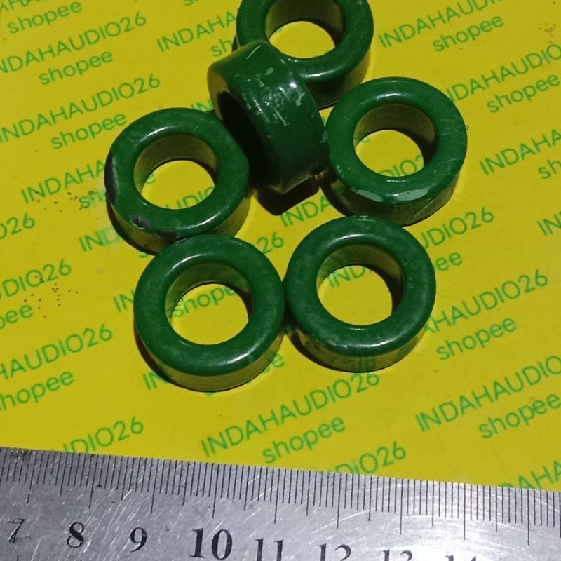 core 2.5cm gdt emi hijau 25x14x10mm bekas cabutan dl 25mm.. dd14mm.. tebal 10mm