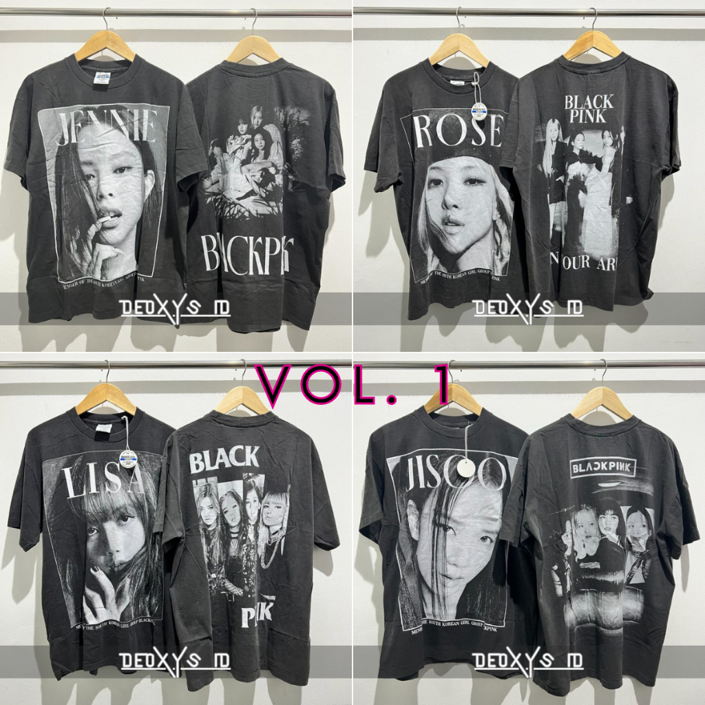 KAOS BOOTLEG VINTAGE KPOP BLACKPINK TAG BOOTLEG TEES