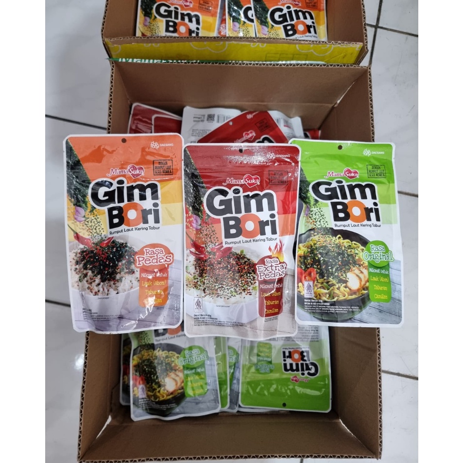 

Terlaris Mamasuka Gim Bori Rumput Laut Kering Tabur Halal 6 Gram Seller