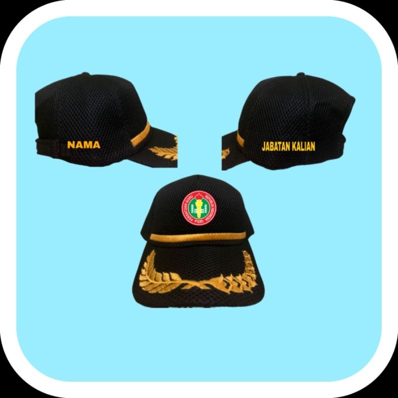 TOPI JARING PGRRI//TOPI DOBEL MESH FULL BORDIR//TOPI GURU