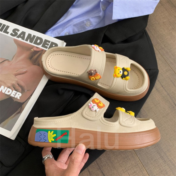 Jual HALU Sandal Wanita Ban Dua Korea Import Sandal Slop Wanita HSN149 - Coffe 40-41 Limited