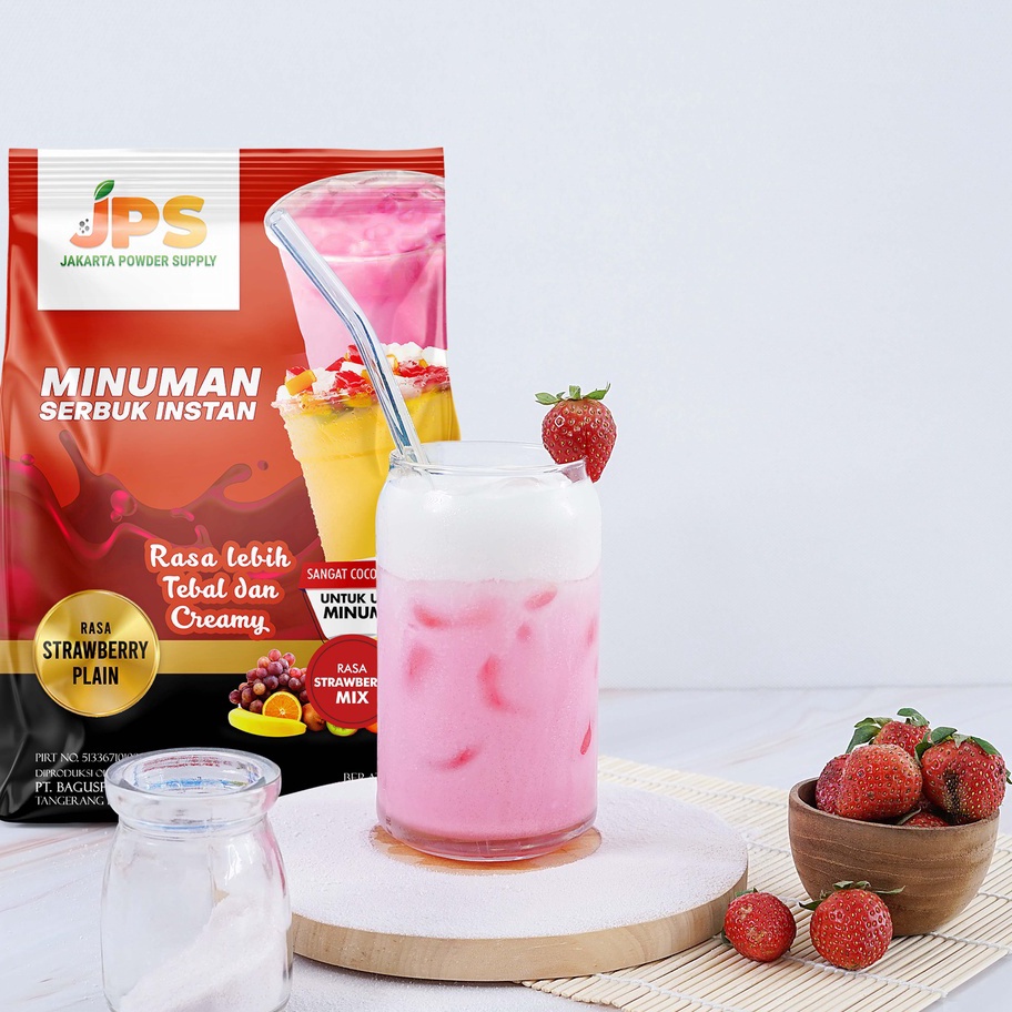 

Powder Drink JPS Bubuk Minuman Rasa STRAWBERRY PLAIN 1Kg