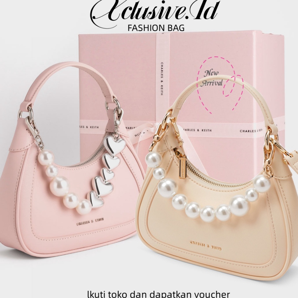 Ready Stock CK TAS 223 NEW ARRIVAL GIFT BOX SET TAS SELEMPANG DENGAN RANTAI PEARL MINI HOBO BAG CK6