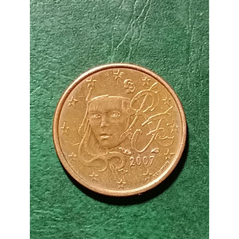 Koin Perancis 1 Euro Cent kecil Tahun 2007