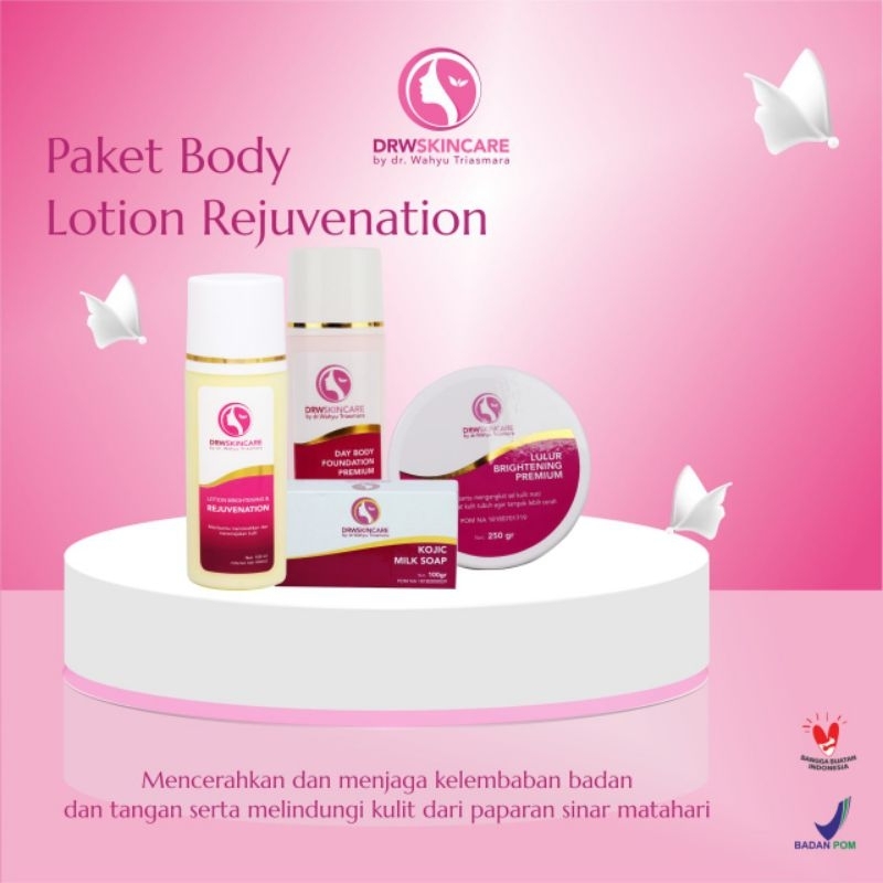 DrW Skincare Paket Body Lotion Rejuvenation/Pemutih Badan