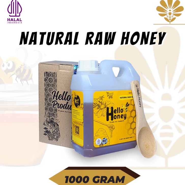 

Ready Stok Madu Murni Asli hello honey 1kg Manis Natural Pure Honey