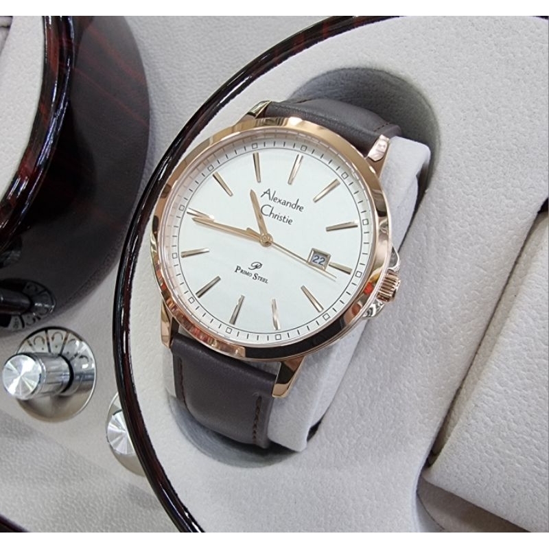 Jam Tangan Pria Original Alexandre Christie AC1014MD Kulit