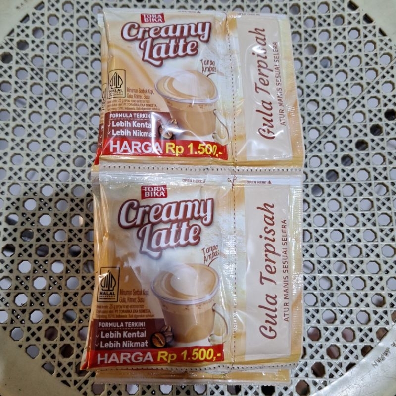 

kopi torabika creamy latte 1 renteng isi 10 pcs