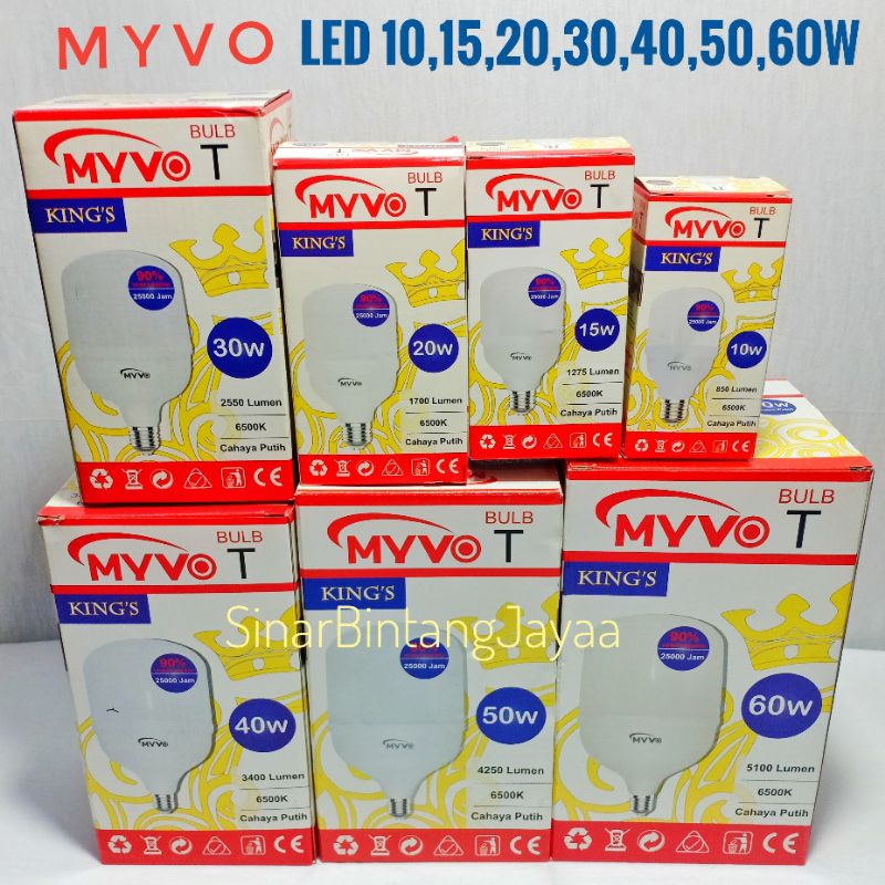 MYVO King's LED Capsule 10w , 15w , 20w , 30w , 40w , 50w , 60w LED MYVO king's Putih