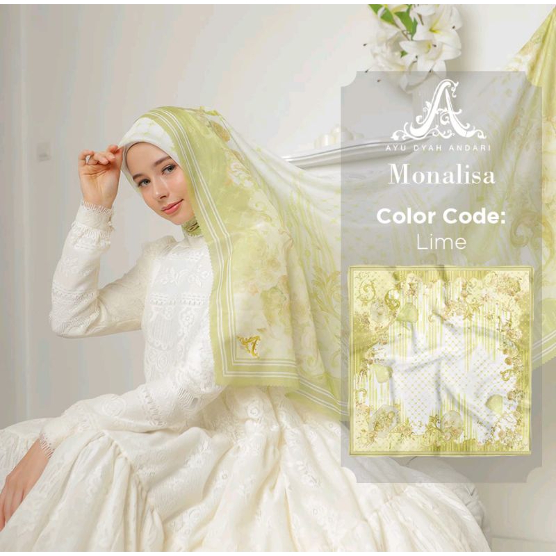 MONALISA SIGNATURE SCARF LIME BY AYU DYAH ANDARI WITH EXCLUSIVE BOX