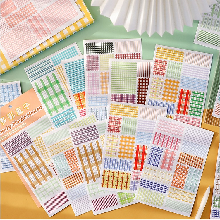 

4 Lembar Sticker Square / Rectangle / Kotak / Persegi Panjang / Sticker Dekorasi / Stiker