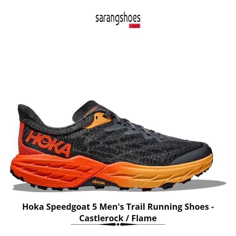 Hoka Speedgoat 5 Men's Trail Running Shoes - Castlerock / Flame