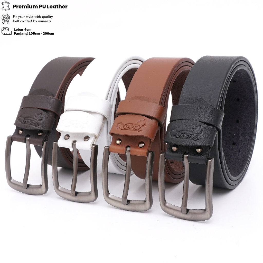 Ikat Pingang Pria kulit Sabuk Gesper Kulit Cowok 4cm MBPS4 03 Big Size 200cm