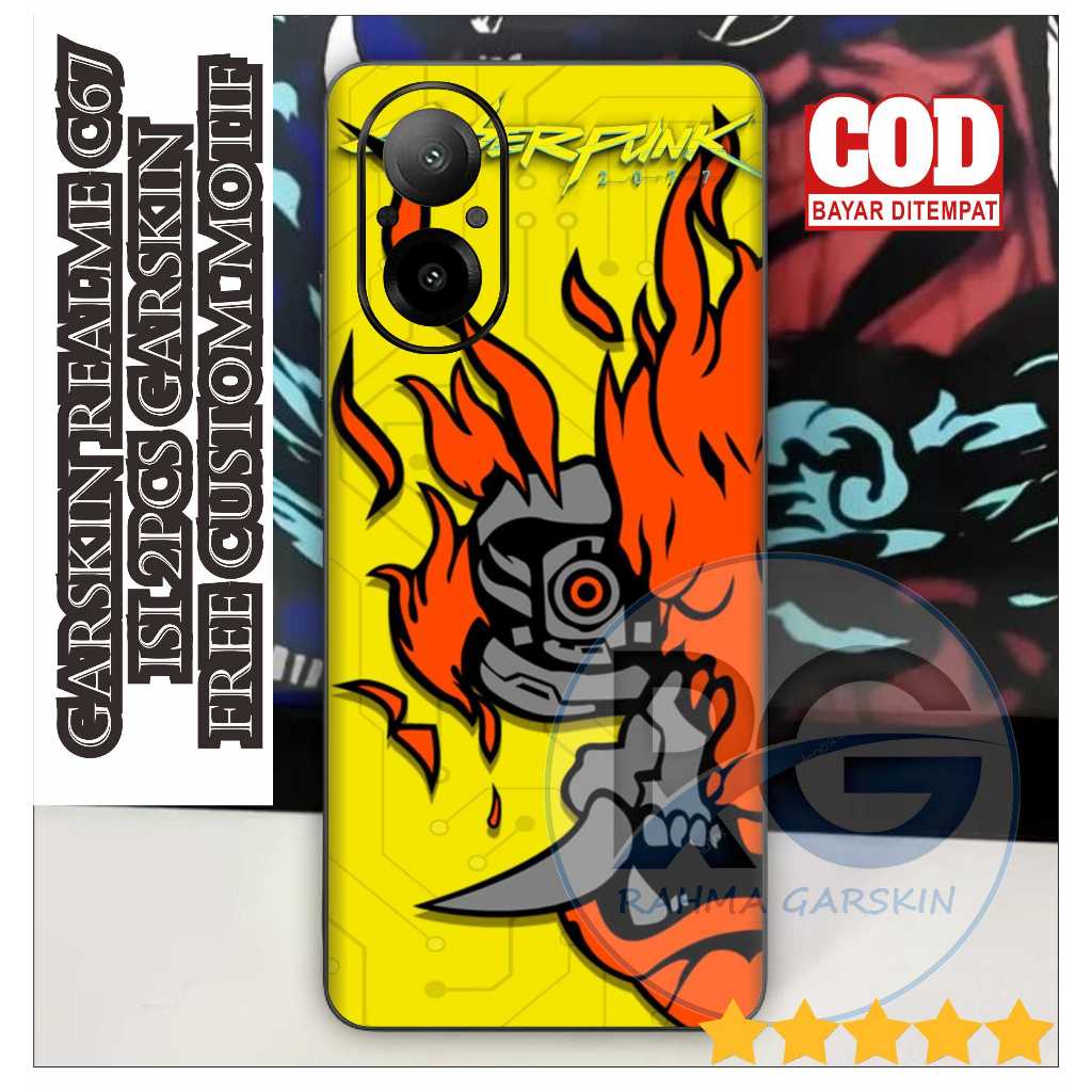 "DAPAT 2PCS" COD SKIN GARSKIN REALME C67 SKIN ANTIGORES REALME C67 MOTIF CYBERGHOST