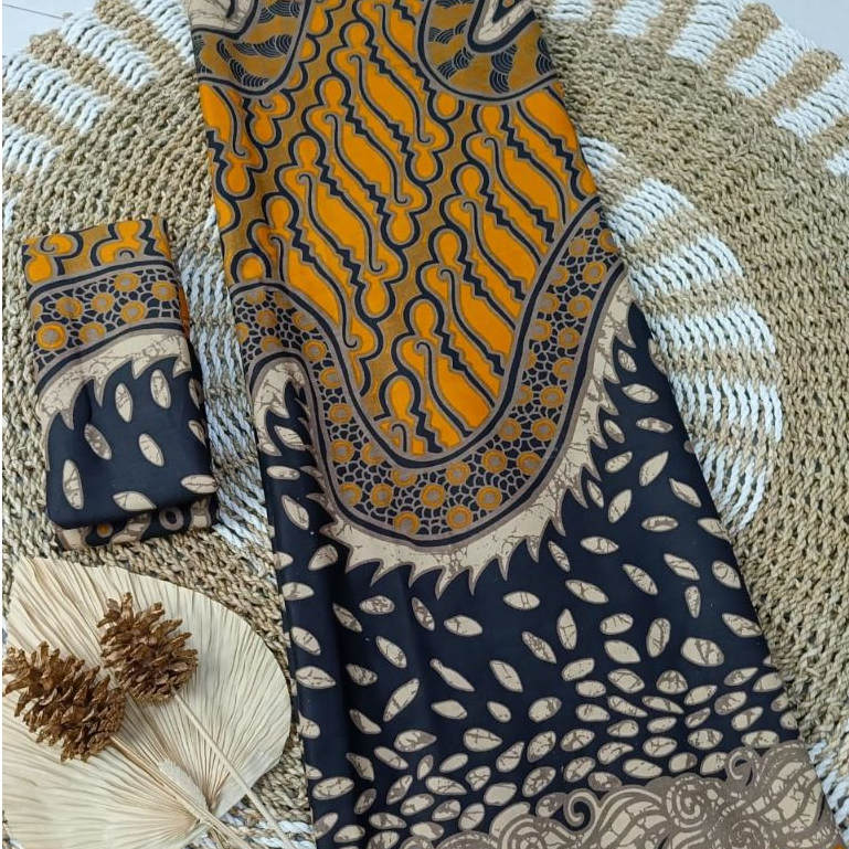 Kain Batik 2 Meter Pekalongan Motif 210cm x 110cm Katun Seno Beras Kuning Merah Hijau Biru