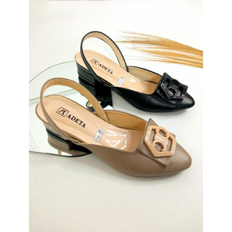 ✨ SANDAL HIGH HEELS WANITA PESTA MULES TALI KARET BELAKANG ✨