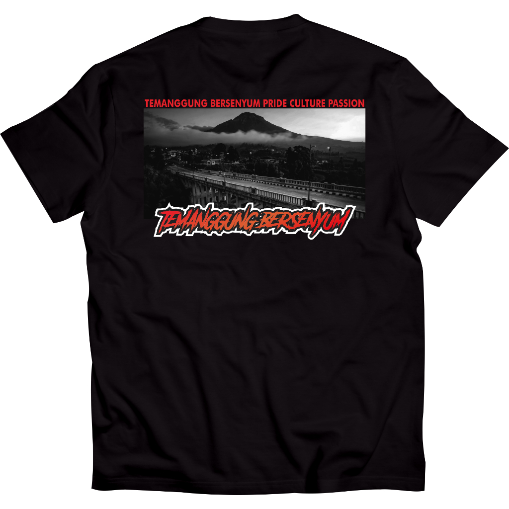 Kaos oleh oleh Khas Ikon Kota Temanggung T-shirt Temanggung Bersenyum Bahan Katun