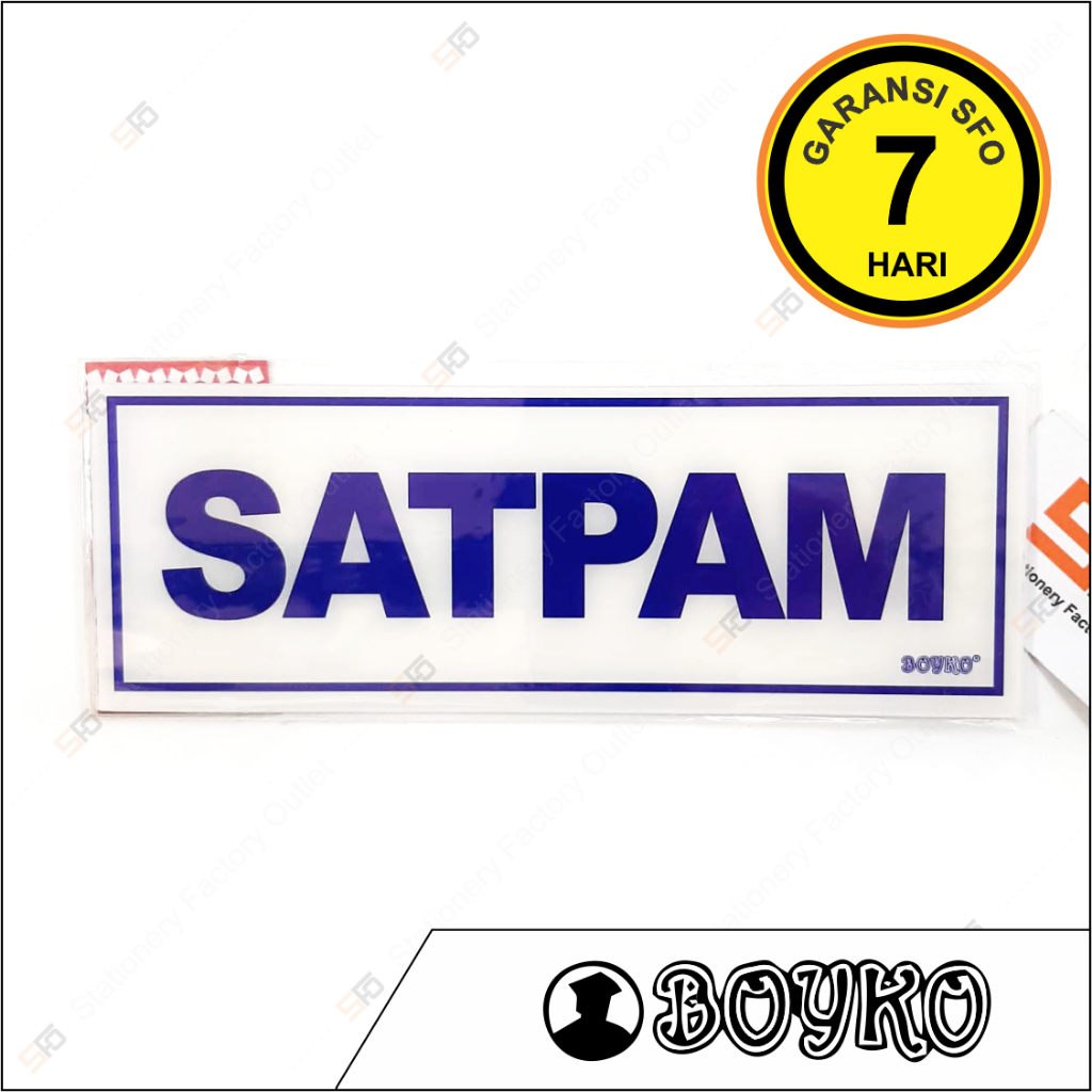

Akrilik Satpam - Acrylic Sign Standard 25cm x 9cm - SFO Semarang Official