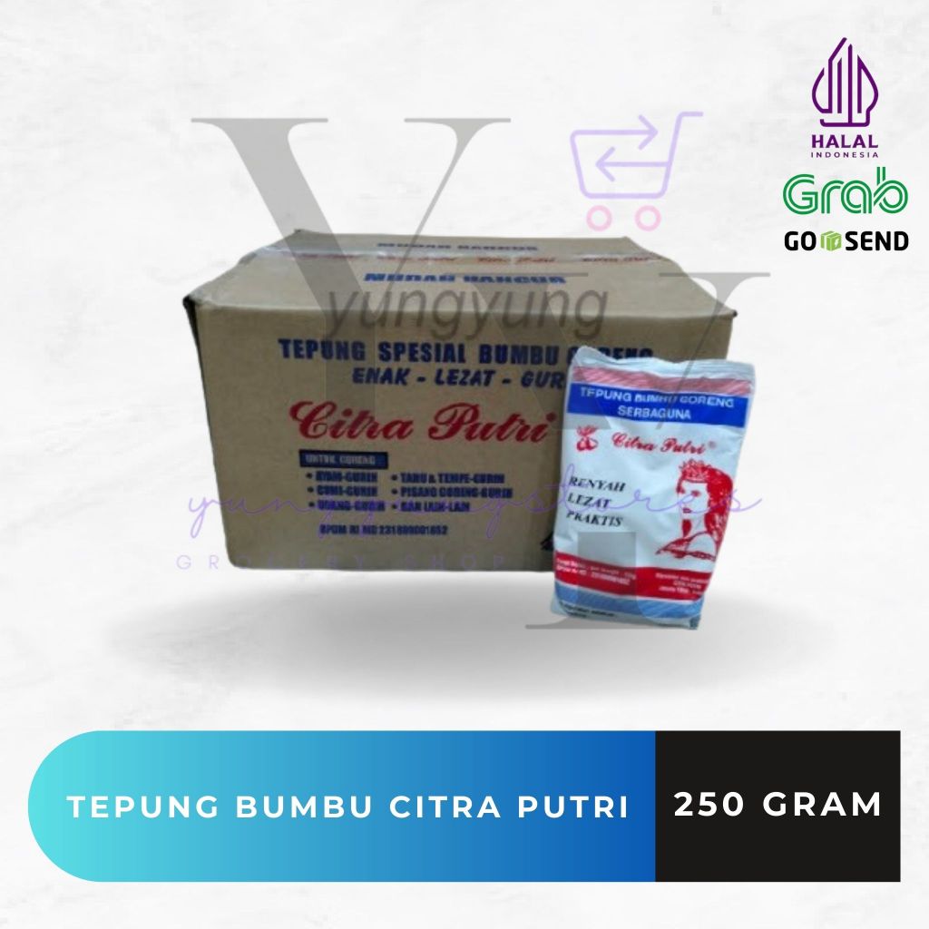 

1 Dus Isi 40 Bungkus Tepung Bumbu Serbaguna Cap Citra Putri 250 gram