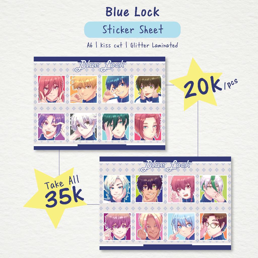 

BLUE LOCK | KISS CUT STICKER SHEET A6 GLITTER