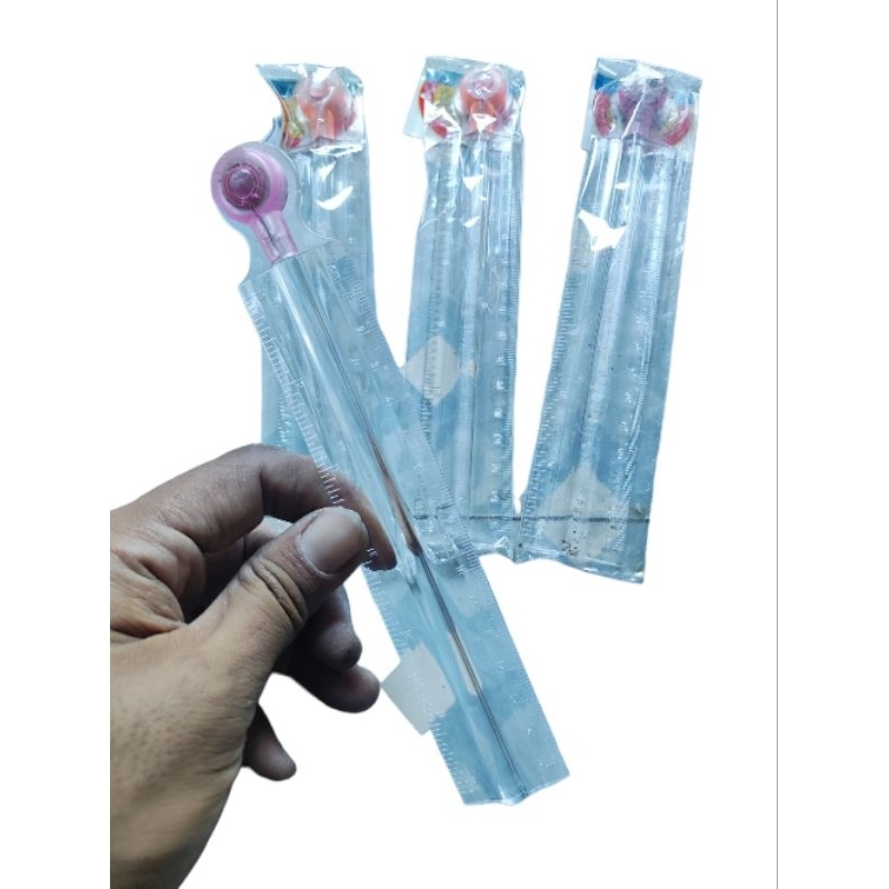 

penggaris 15cm bening/transparan model termo