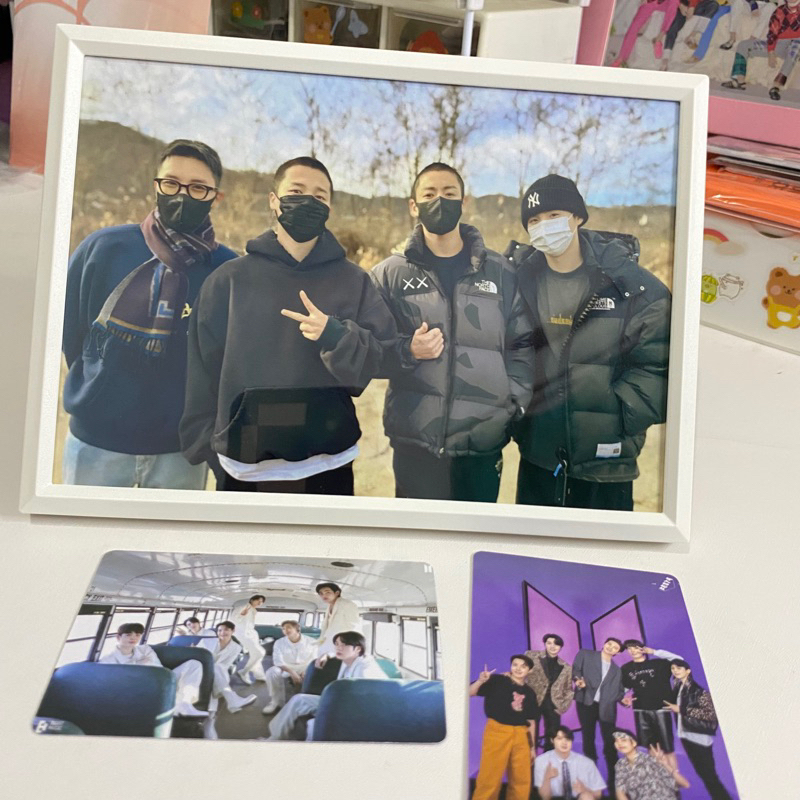 BTS TAEHYUNG OT7 JHOPE JUNGKOOK RM MILITARY FESTA Family Photo with Frame Aesthetic Ready