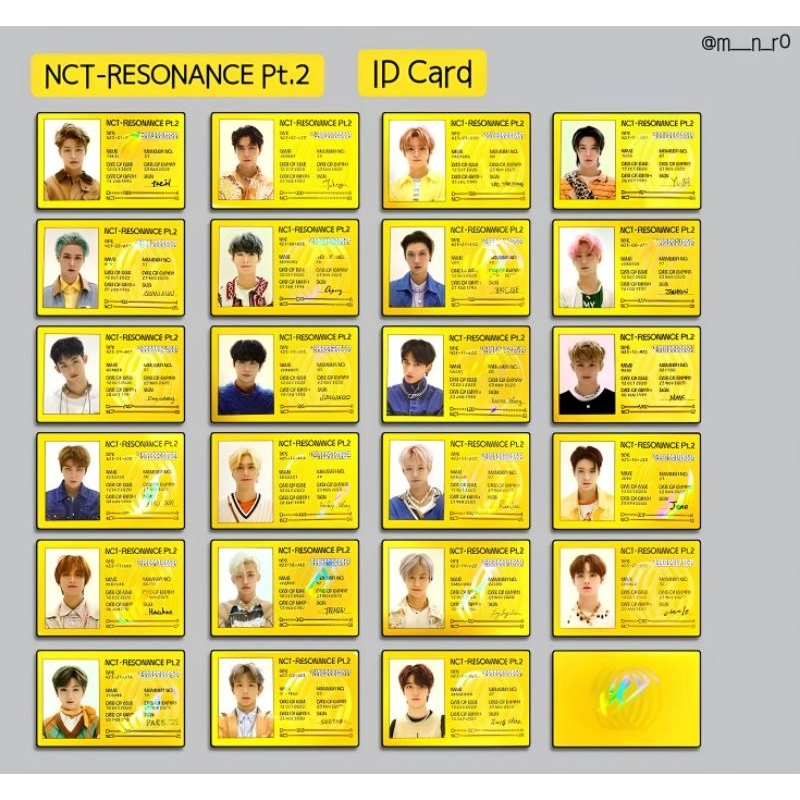 id card resonance nct dream haechan chenle jeno jaemin jaehyun taeyong