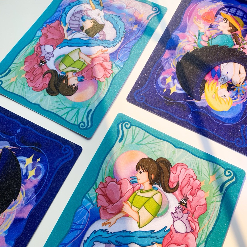 [Glitter Art Print Studio Ghibli Mirror] Spirited Away Howl’s Moving Castle