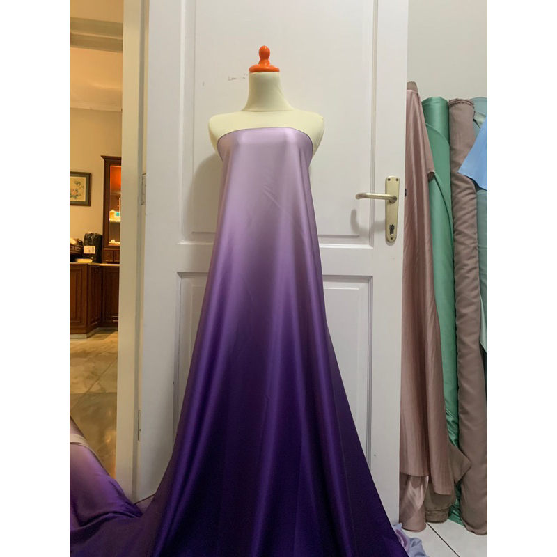 Bahan Kain Satin ARMNi Gradasi Ombre 2 Tone High Quality Warna Ungu Biru Violet