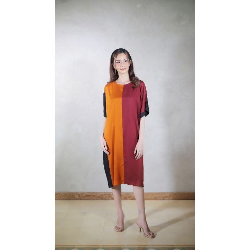 Dress Daster Pendek Rayon Twill Premium Daster Dress Bumil Home Dress Cantik - Eliana Black