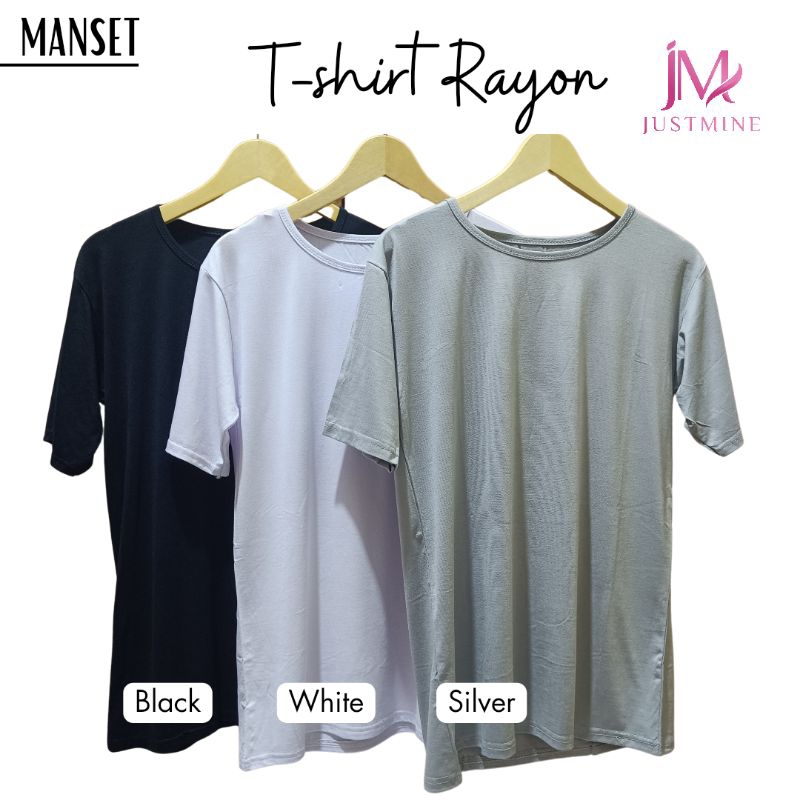 Manset Lengan Pendek Rayon/Manset Oblong O-Neck/ Kaos Rayon Lengan Pendek
