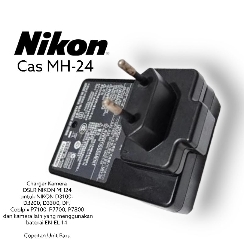 Charger Kamera DSLR NIKON MH24untuk NIKON D3100, D3200, D3300, DF, Coolpix P7100, P7700, P7800 dan k
