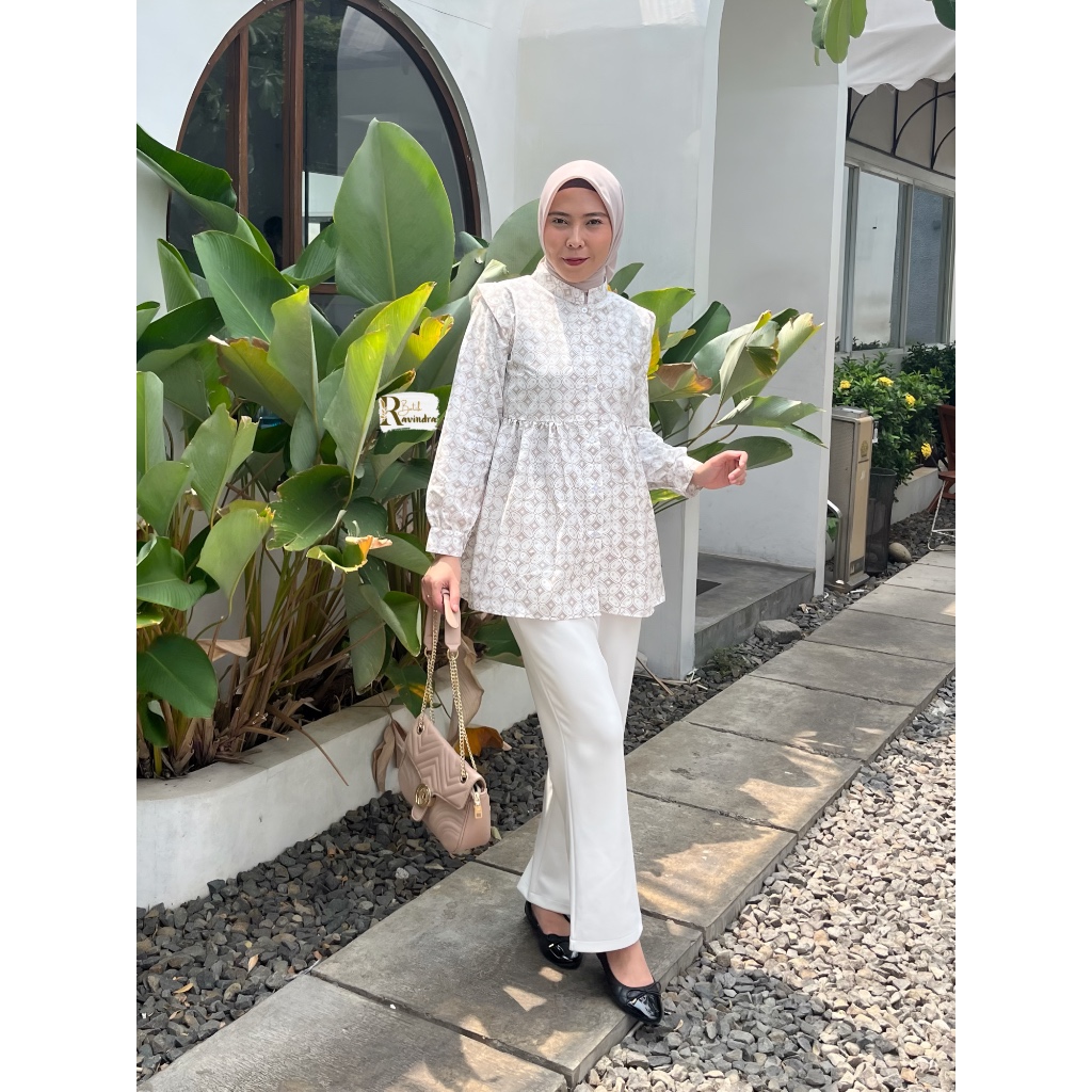 Blouse Batik Kawung Ruffle