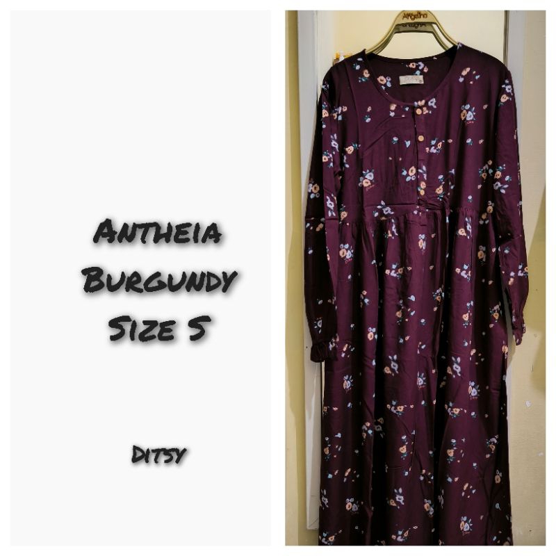 Preloved Ditsy antheia Burgundy sz S
