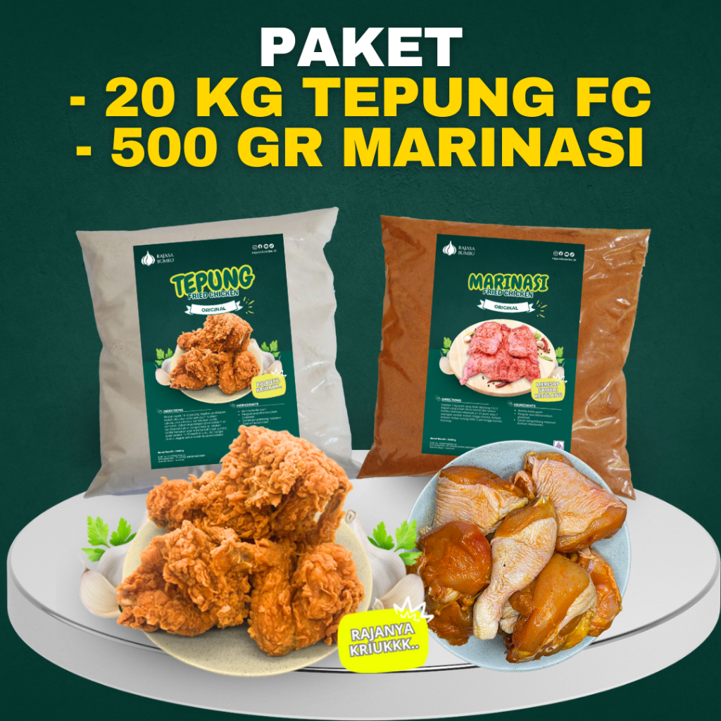 

Promo Paket 20 Kg Tepung Fried Chicken dan 500 Gr Bumbu Marinasi