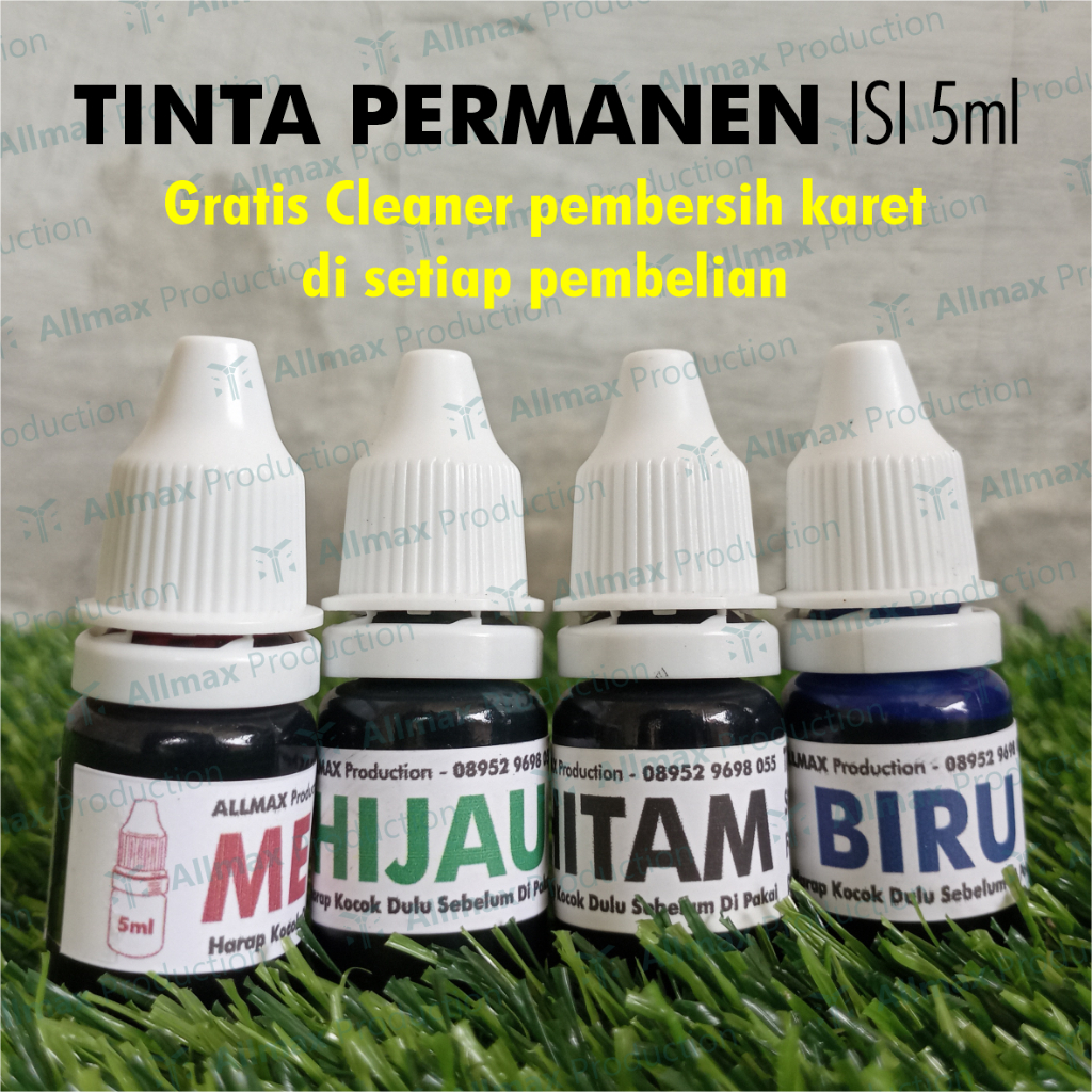 

Tinta Stempel Permanen Waterproof 5ml 15ml 30ml | Tinta Waterproof | Tinta Plastik | Tinta Permanen - Allmax Production