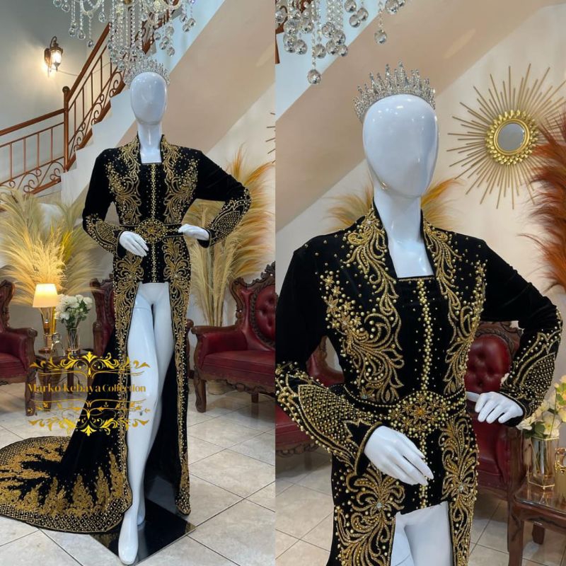 kebaya pengantin bludru | kebaya pengantin bludru hitam | kebaya pengantin adat jawa