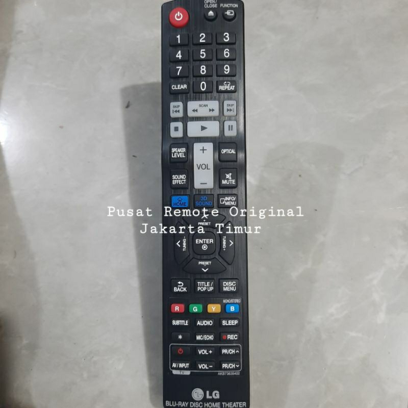 REMOTE REMOT DVD BLU RAY DISC HOME THEATER 3D SOUND LG AKB73635402 ORIGINAL