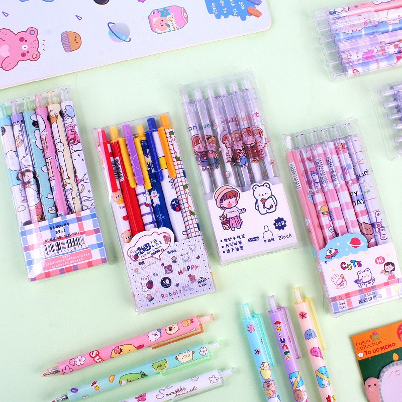

EG✨6 Pcs/Set Pulpen Gel Mekanik 0.5MM Sanrio Kartun Lucu/Pulpen Aesthetic Karakter Kulomi Melodi /Kantor Cute Ballpoint School Stationery /Ballpoint Mekanik Pena Murid Sekolah -EG