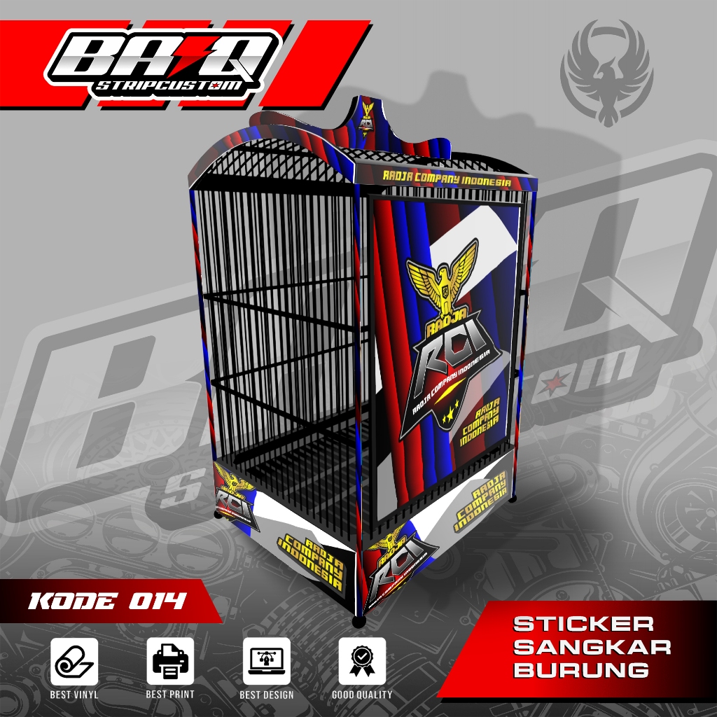 STICKER DECAL SANGKAR KOTAK - DECAL SANGKAR BURUNG KOTAK EBOD RADJA RCI EB014