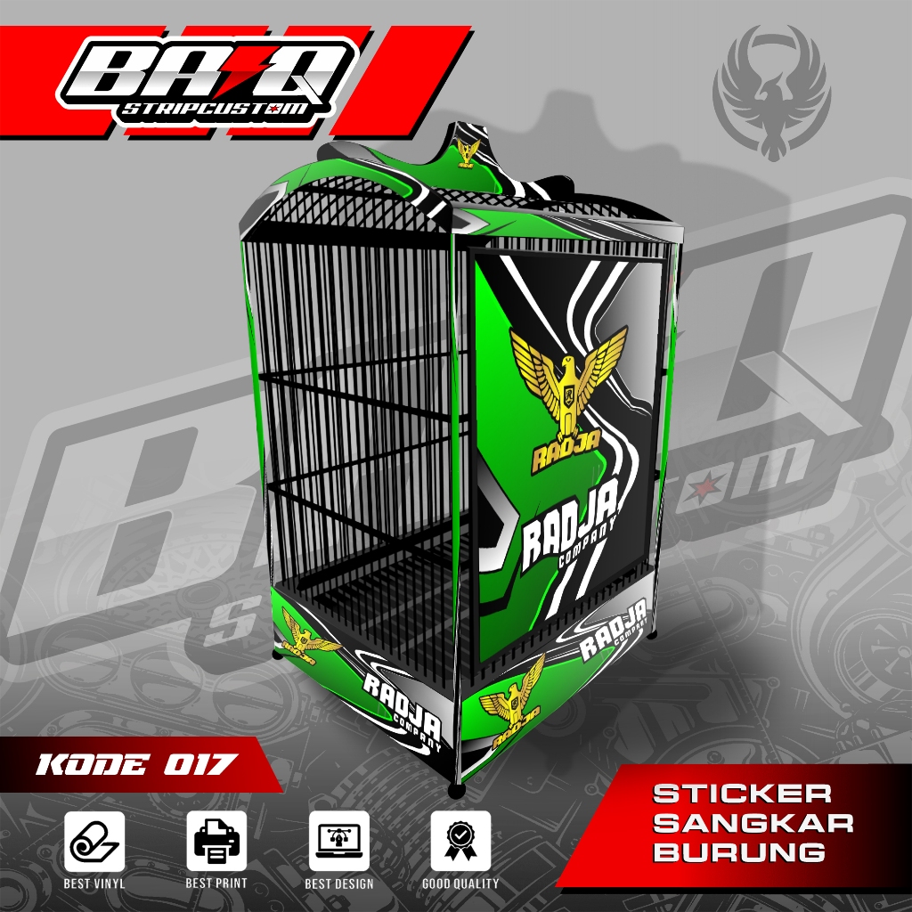 STICKER DECAL SANGKAR KOTAK - DECAL SANGKAR BURUNG KOTAK EBOD RADJA EB017
