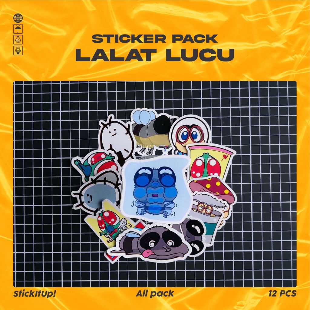 

COD✨ StickitUp Stiker Pack Lalat Lucu Untuk Koper Laptop Skateboard
