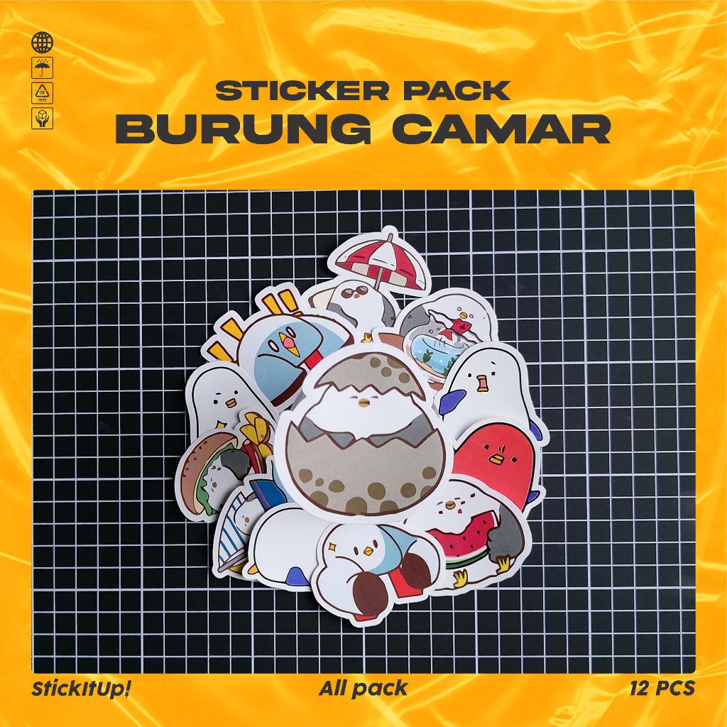 

COD✨ StickitUp Stiker Pack Burung Camar Lucu Untuk Koper Laptop Skateboard