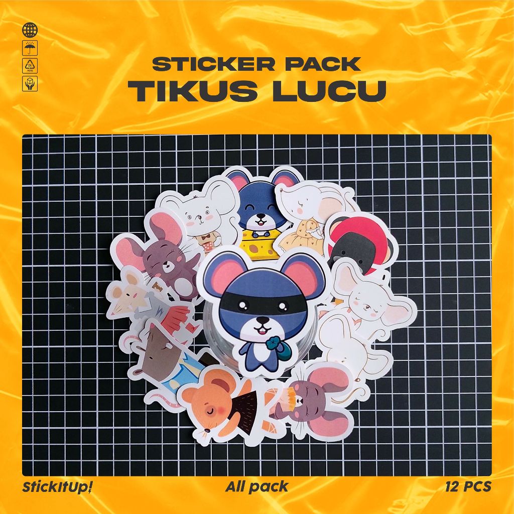 

COD✨ StickitUp Stiker Pack Tikus Lucu Untuk Koper Laptop Skateboard