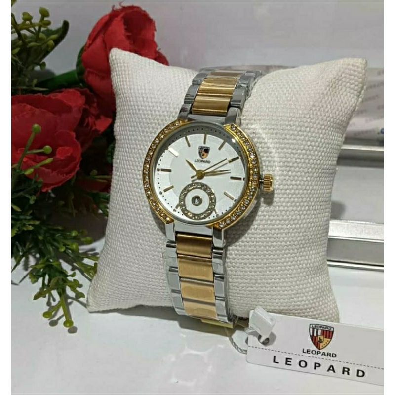 jam tangan wanita terbaru rantai stainless jam tangan leopard original