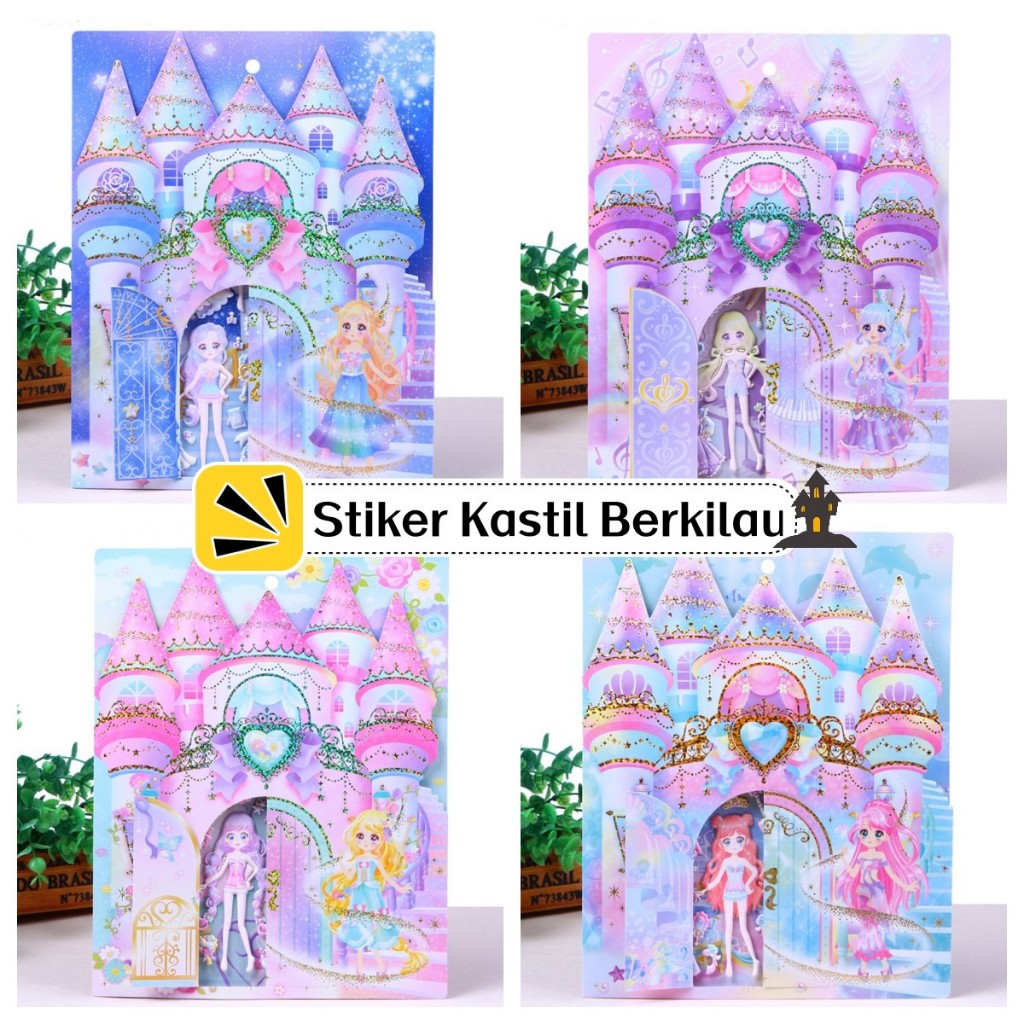 

Stiker Kastil Berkilau Castle Buku Stiker Gelembung paper book toca boca Putri cantik berdandan buku stiker 3D Ratusan perubahan kostum lucu Perubahan stiker 3D menunjukkan gadis imut Mainan pendidikan anak perempuan berdandan pakaian Buku aktivitas