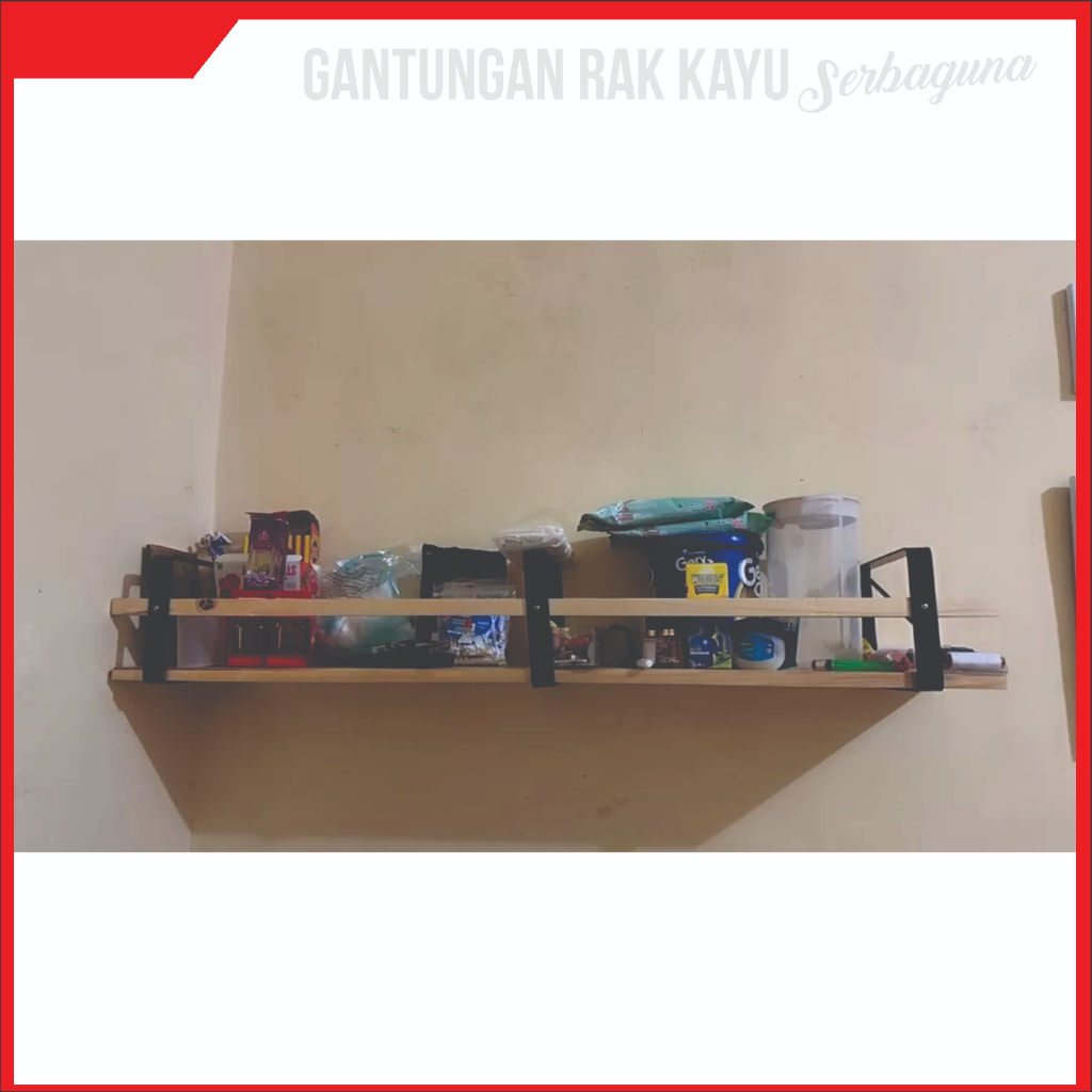 New Product Gantungan Rak Dinding Tempel Serbaguna Rak Buku Novel Rak Peralatan Mandi Rak Kayu