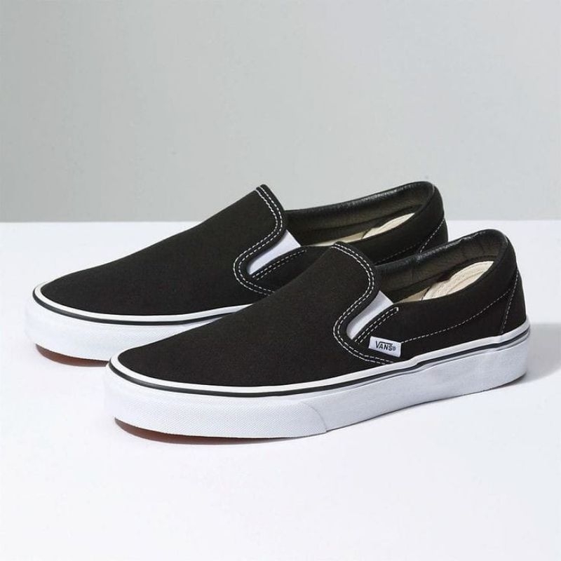 Vans Slip on Catur hitam Putih Sneakers Pria Wanita terlaris vans checkerboard